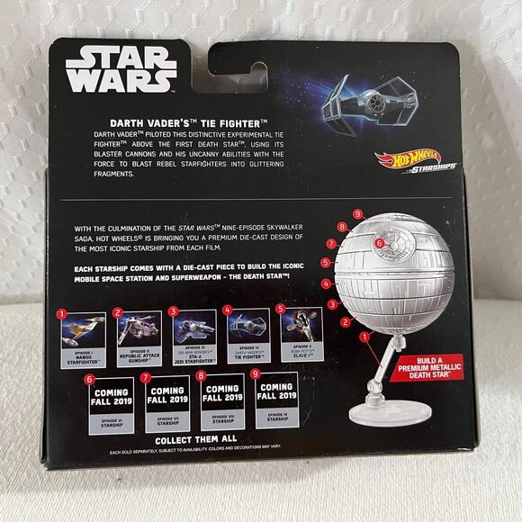 2018 Hot Wheels Star Wars Commemorative Darth Vader's Tie Fighter #4 - Picture 2 of 5